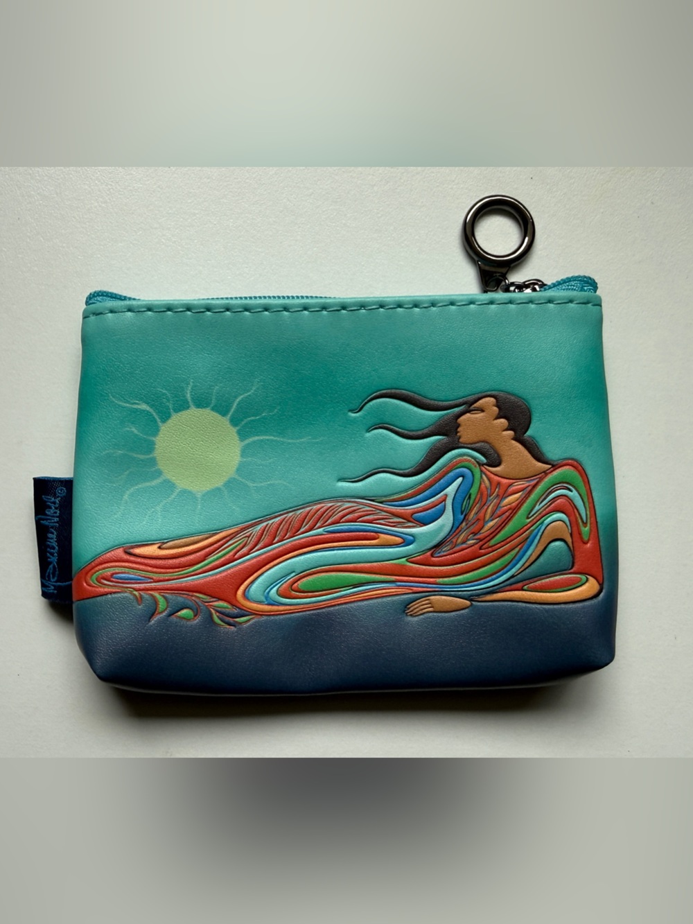 Maxine Noel Authentic Indigenous Art Zippered Coin Purse Wallet Card Holder